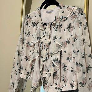 TART long sleeve floral wrap blouse
